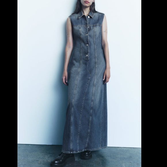 DENIM TRF DRESS - Picture 2 of 13